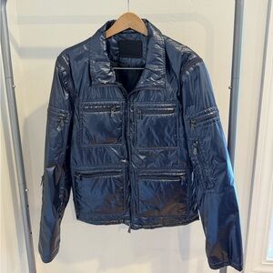 Trussardi Jacket, color is shiny/electric blue.